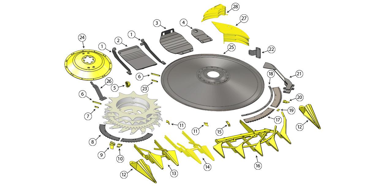Schematic for Large Drum Rotary Heads - Kemper® 475+ & JD® 770+