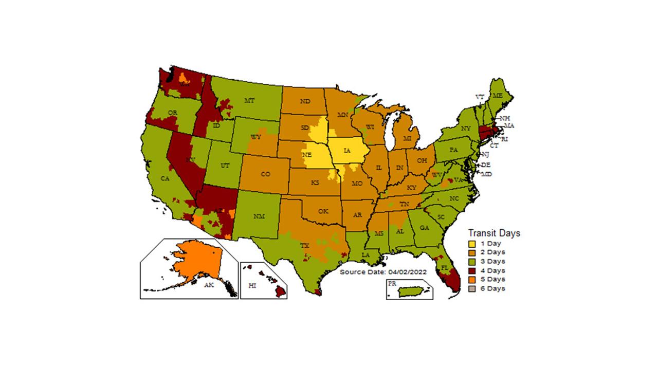 UPS Shipping Map